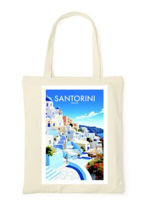 Tote Bag, sac en Toile Personnalisé de Santorin