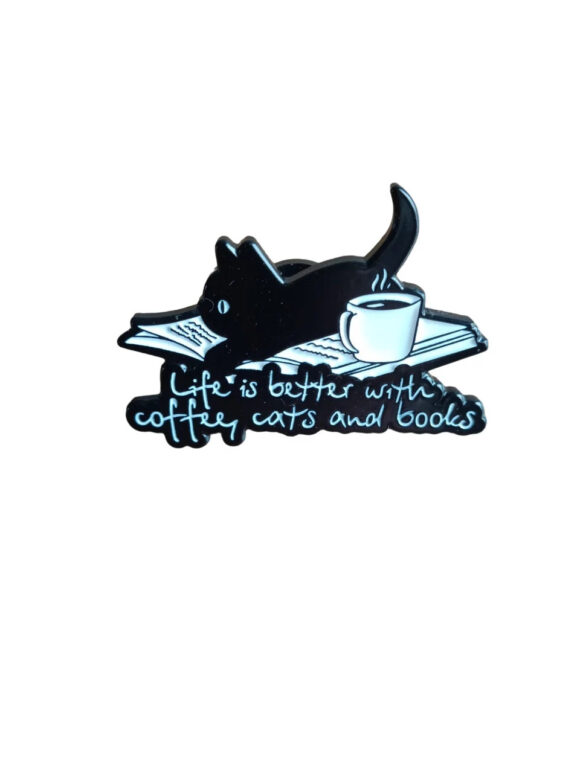 Pin's Life is better with coffee, cats and books