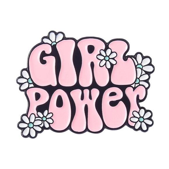 Pin's girl power fleurs