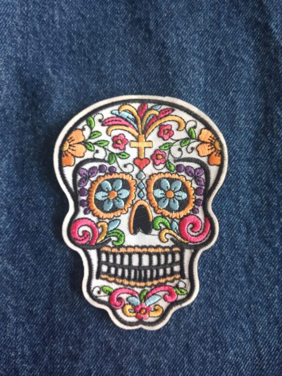 Patch Tête de mort Mexicaine blanche