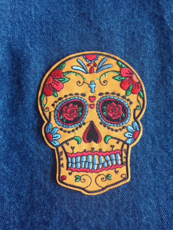 Patch Tête de mort Mexicaine jaune