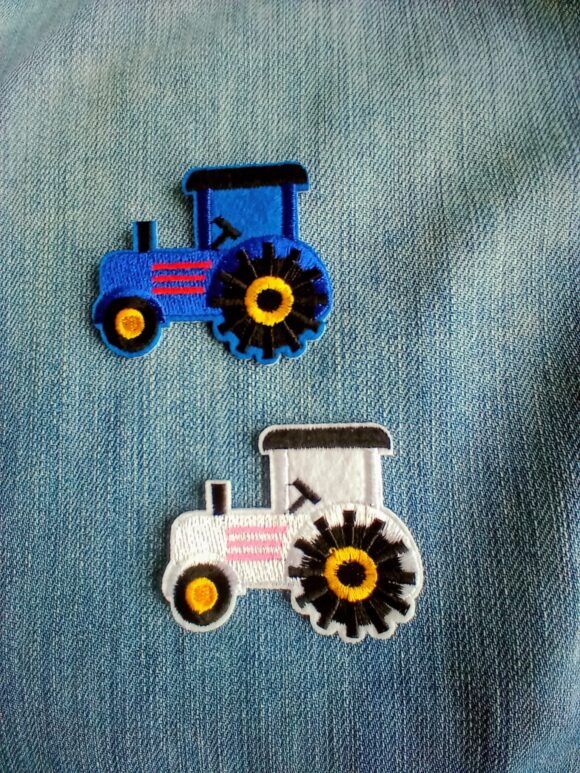 Patch 2 Tracteurs Blanc/Bleu