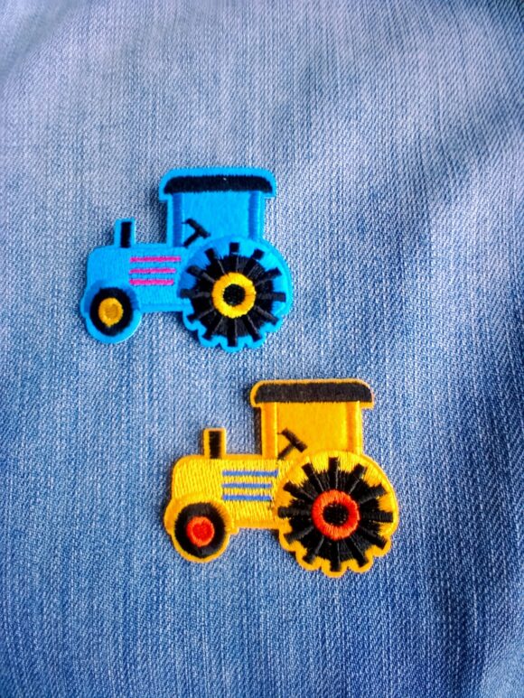 Patch 2 Tracteurs Bleu/Jaune