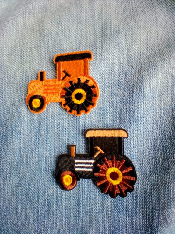 Patch 2 Tracteurs Orange/Marron