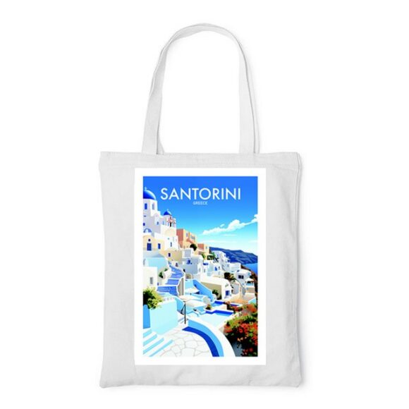 Tote Bag, sac en Toile Personnalisé de Santorin – Image 2