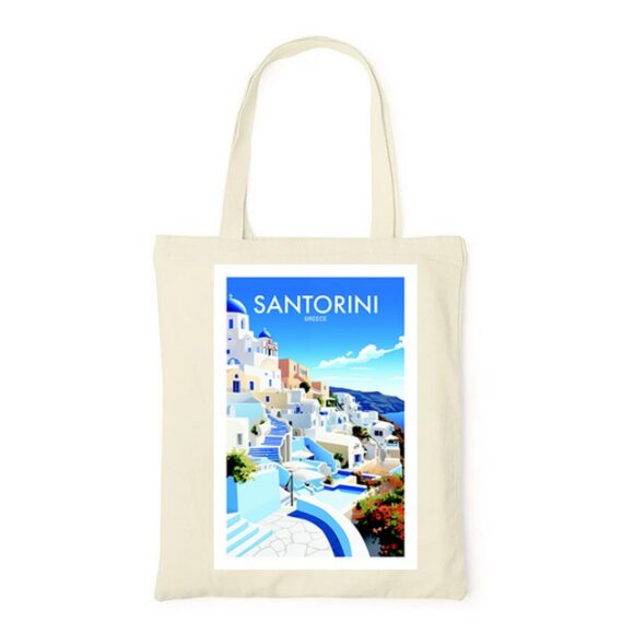 Tote Bag, sac en Toile Personnalisé de Santorin – Image 3