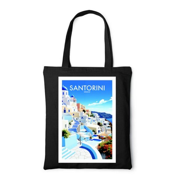 Tote Bag, sac en Toile Personnalisé de Santorin – Image 4